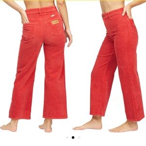 Billabong x Wrangler Red The Retro Wide Leg Corduroy Crop